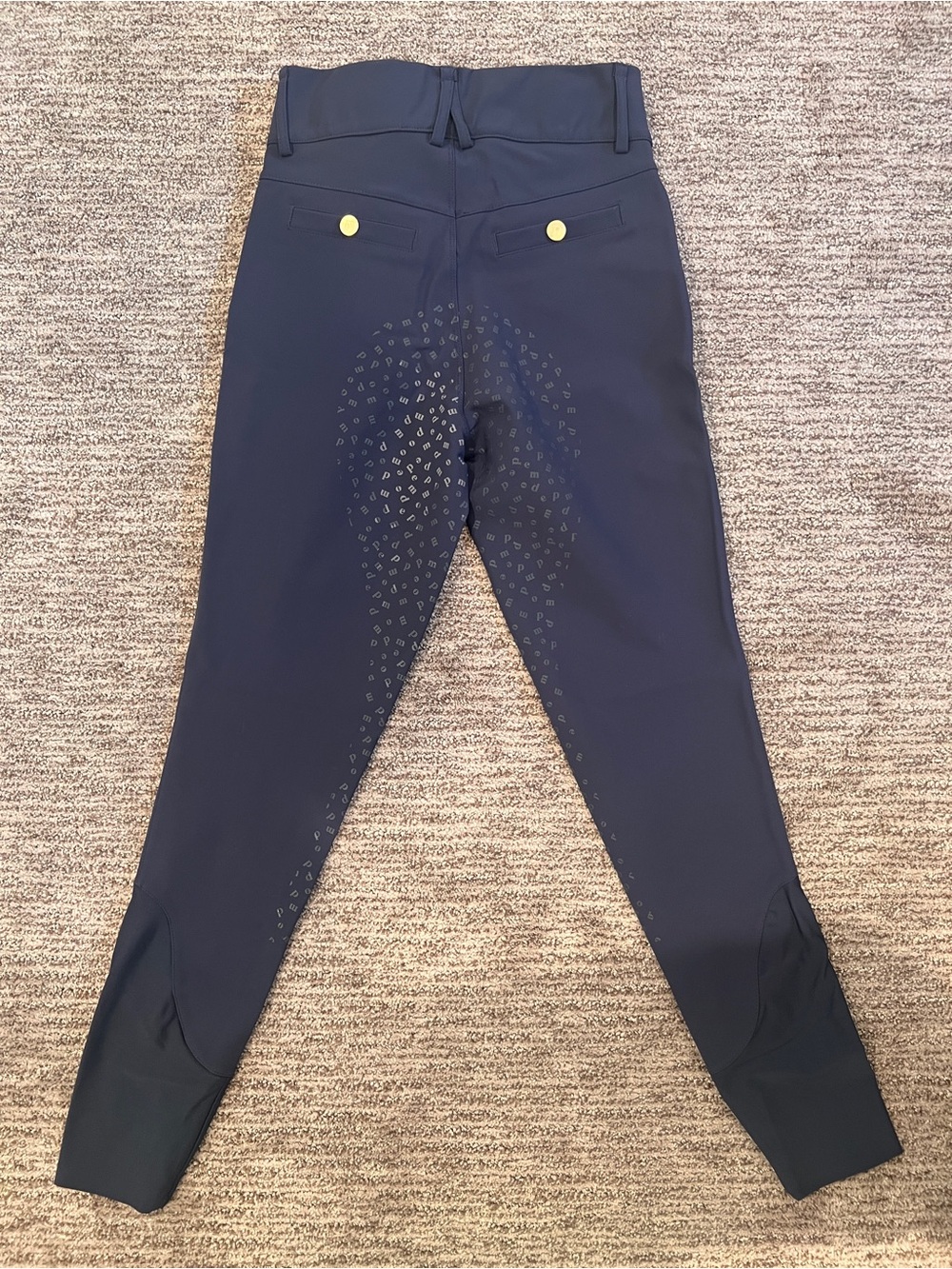POMME High Waisted Nellie Breeches Classic Navy with full seat grip - Picture 4 of 5